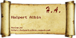 Halpert Albin névjegykártya